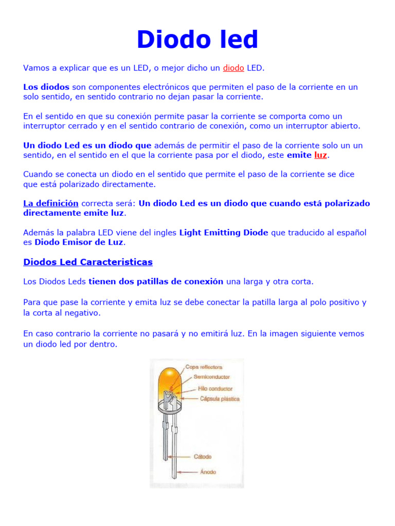 Diodo Led | PDF | Diodo emisor de luz | Diodo