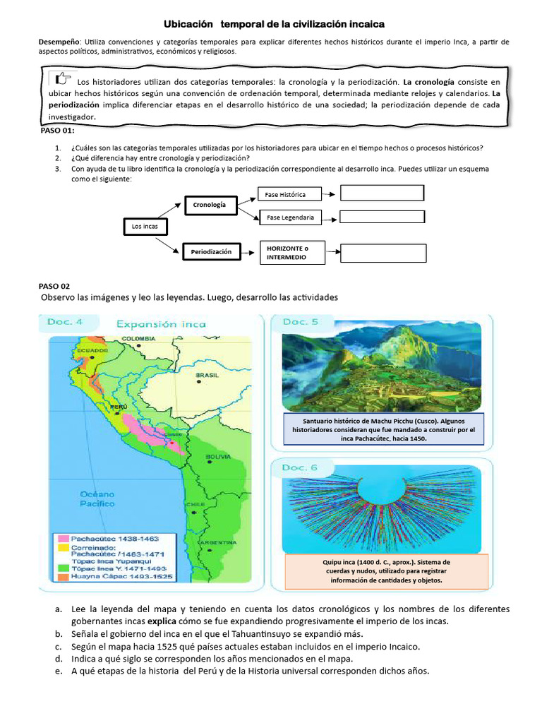 Cronología y ubicación de los incas | PDF | Imperio Inca