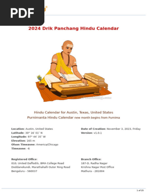 2024 Drik Panchang Hindu Calendar v1.0.1 | PDF | Hindu Worship | Lunisolar  Calendars