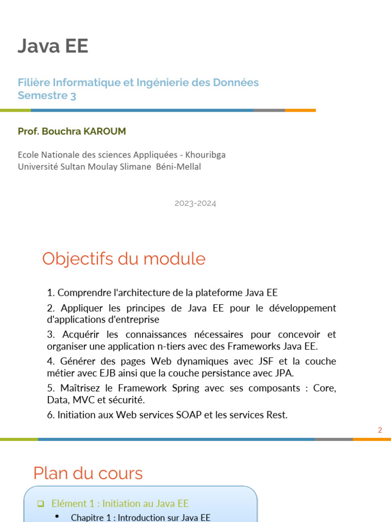 Java EE pour Ingénieurs en S3 | PDF | Classe (informatique) | Mise en ...