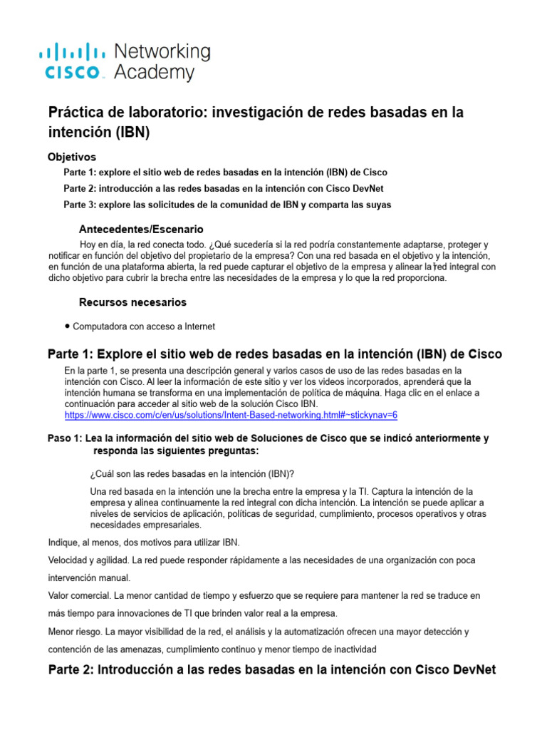 Redes Basadas en la Intención (IBN) | PDF | Red mundial | Internet y web