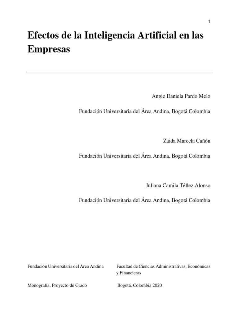 Efectos de la Inteligencia Artificial en las Empresas | PDF ...