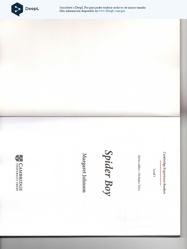 Reading Book English III Spider Boy (4) Es | PDF