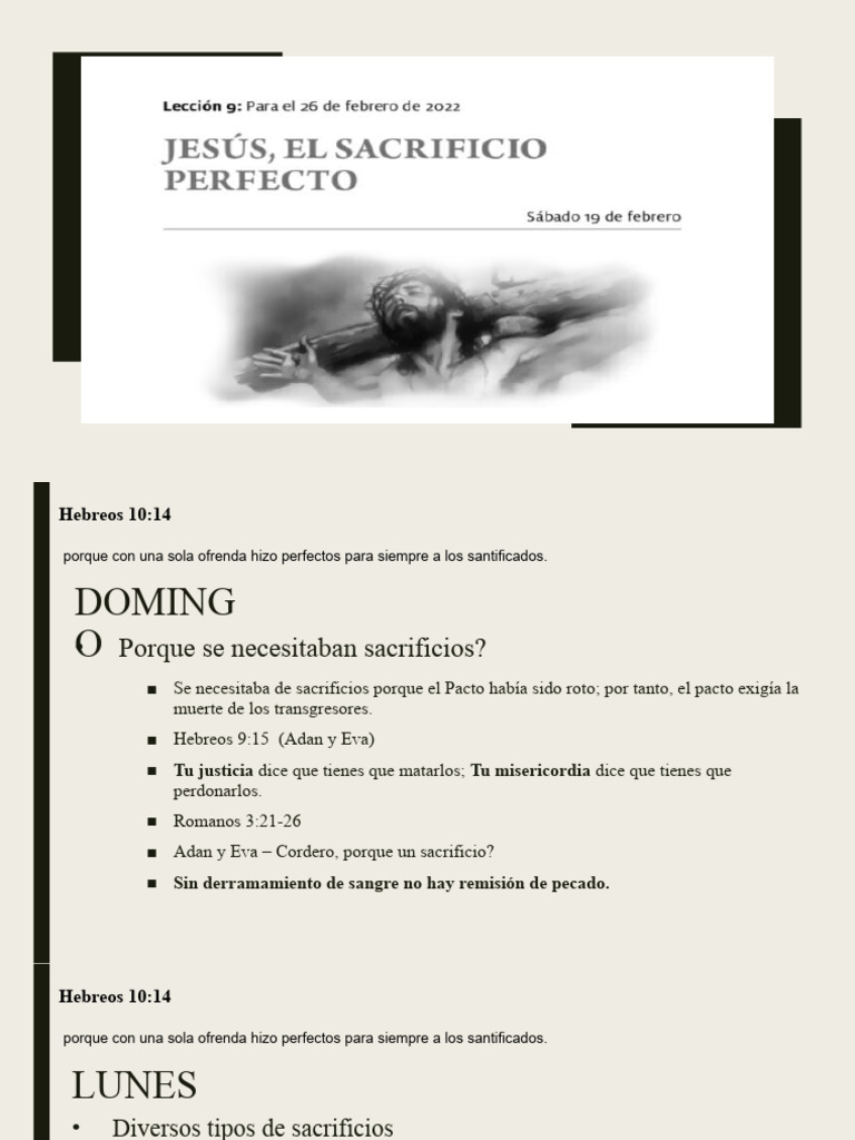 El Sacrificio Perfecto de Jesús | PDF | Jesús | Pecado