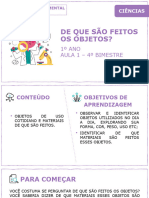 De Que São Feitos Os Objetos?: 1º ANO Aula 1 - 4º Bimestre