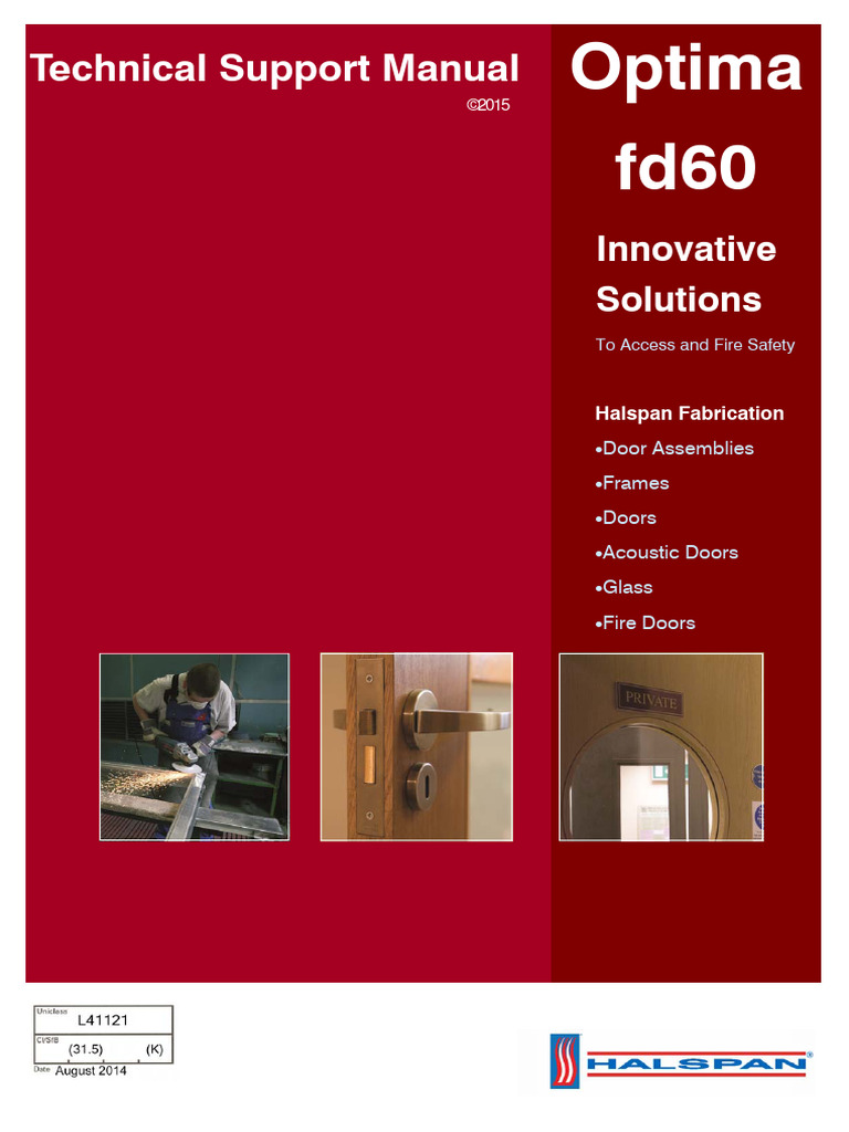 Optima FD60 Fire Door Technical Manual | PDF | Door | Fires