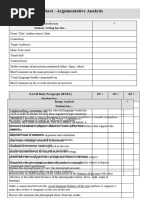 Argument Analysis Feedback Checklist 2023