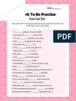 Pink White Geometric Pattern Verb To Be Elementary Worksheet