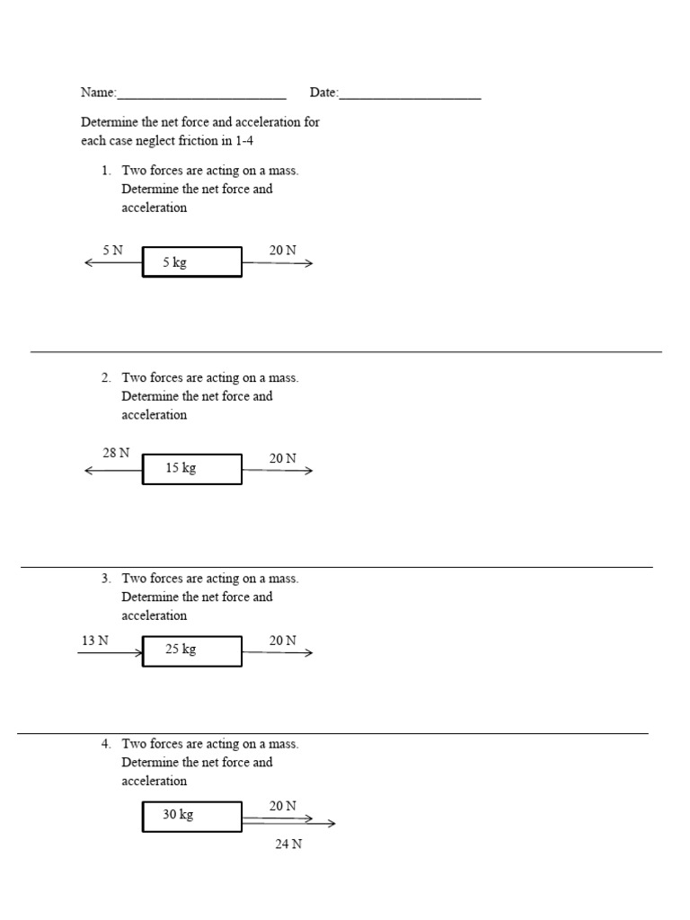 Net Force Practice PDF