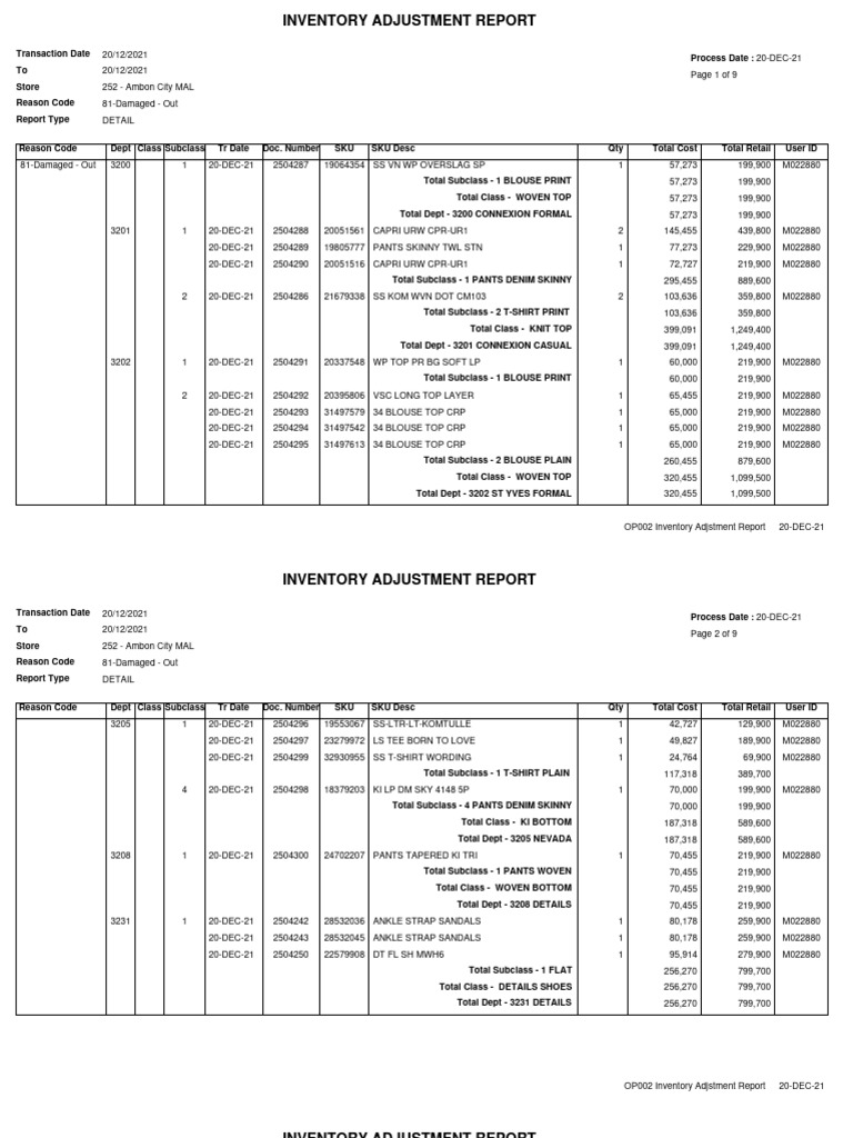 Inventory Adjustment Report q4 PDF Cultural Trends Popular