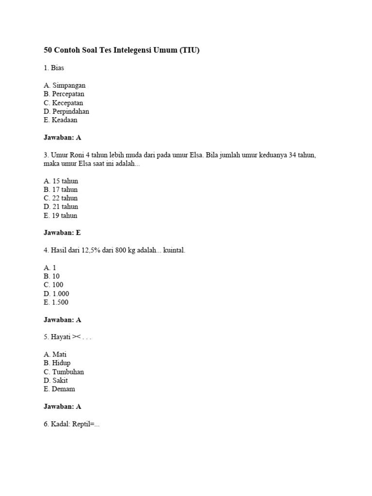 Soal simulasi ujian cpns 5 pdf