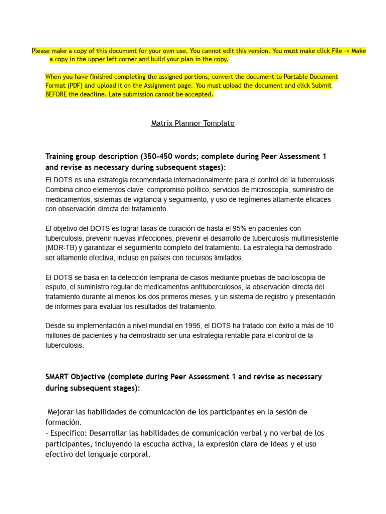 Copia de Training Plan Template PDF Comunicación Tuberculosis