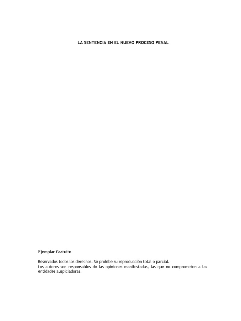 Sentencia en el Proceso Penal Hondureño | PDF | Derecho penal ...