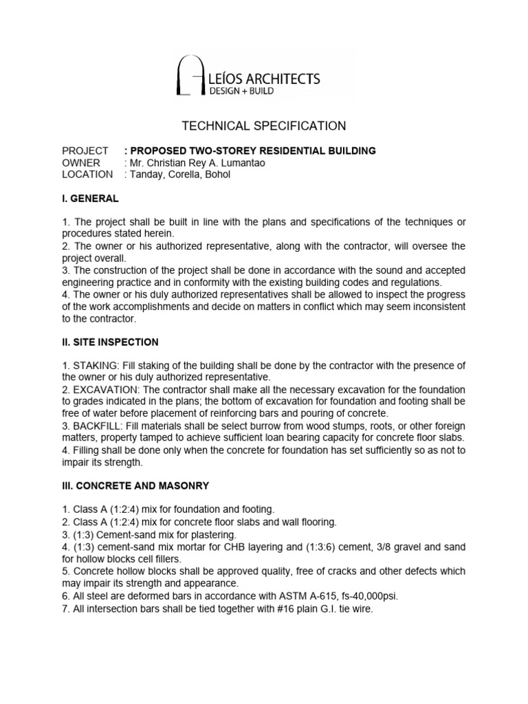 WHAT IS TECHNICAL SPECIFICATION IN CONSTRUCTION intelligence overview