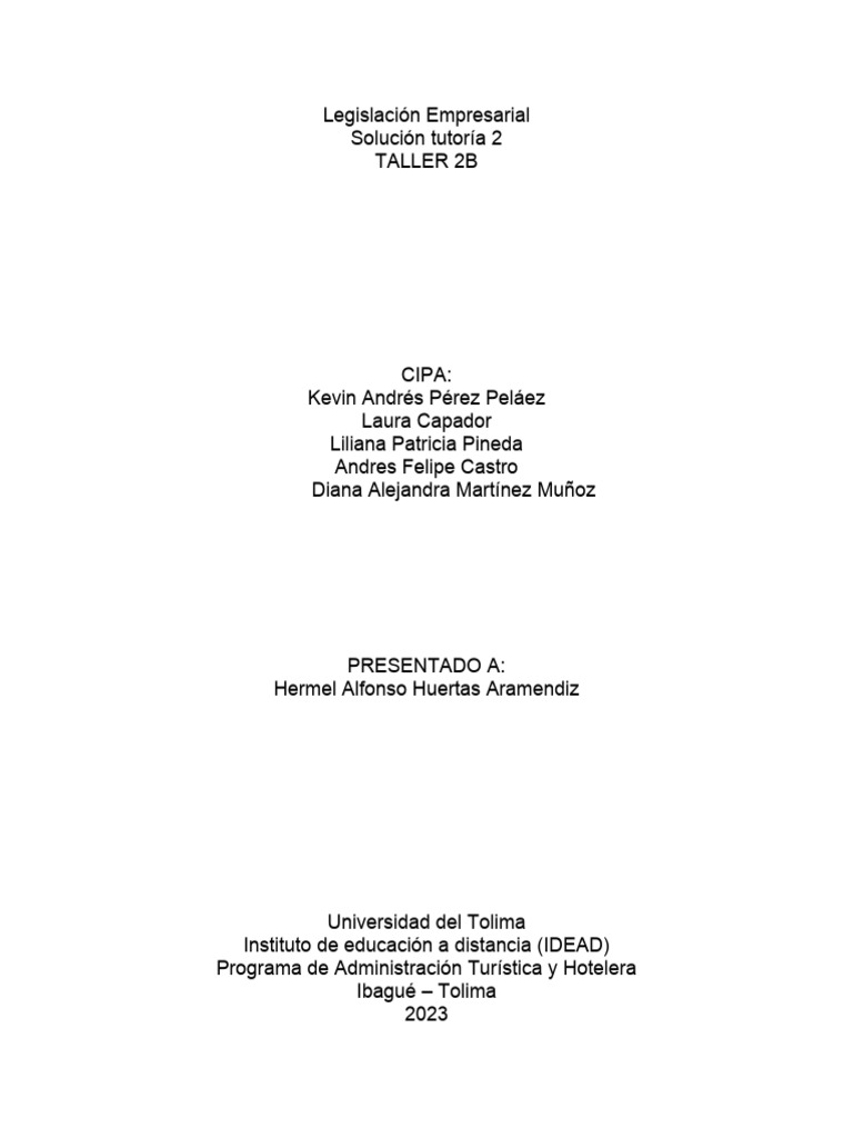 Legislación Empresarial Taller 2B | PDF | Derecho laboral | Salario