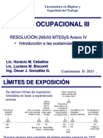 Clase 3 - Res. 295-03 Anexo IV - Higiene III UNTREF (Lic. en Higiene y Seguridad Del Trabajo)