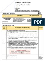 SESIÓN DE APRENDIZAJ - Resolvemos Problemas de Capacidad