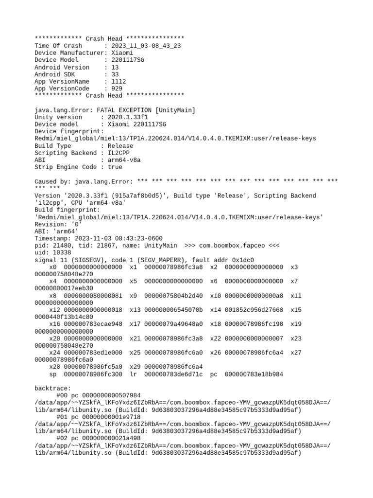 Mod Menu Crash 2023 11 03-08 43 23 | PDF | Android (Operating System ...