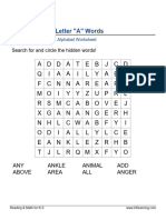 Word Search Letter A