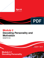 Week 2 - Module 2.1 Decoding Personality