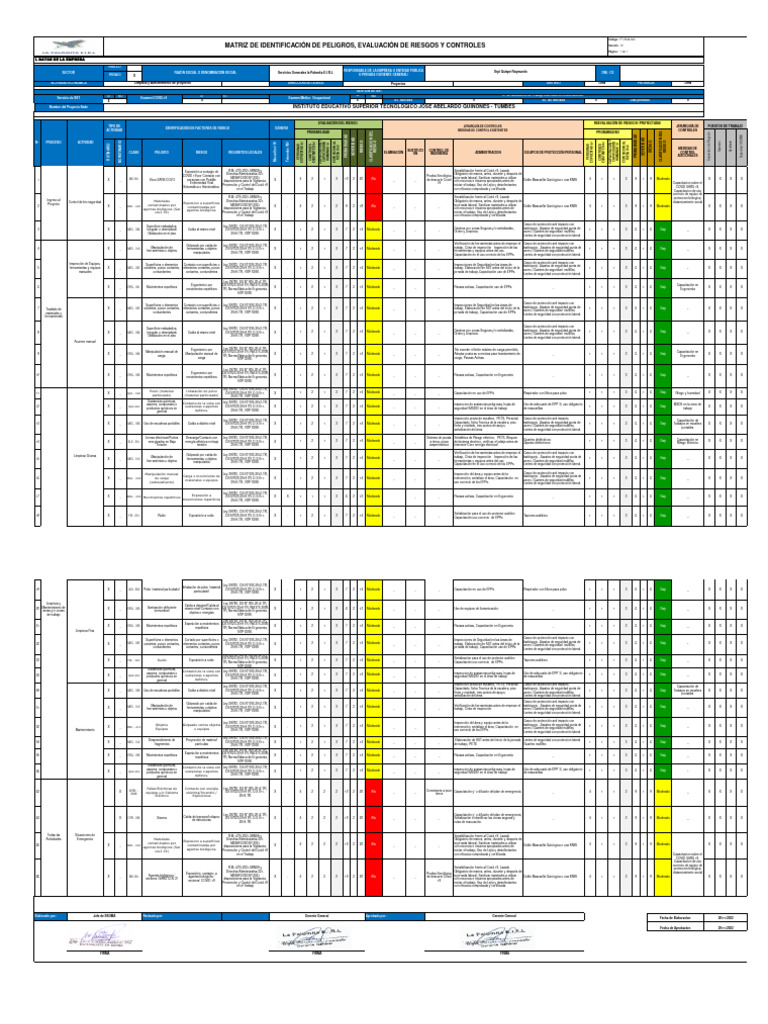 Matriz de Riesgos y Controles SST | PDF | Enfermedades y trastornos ...