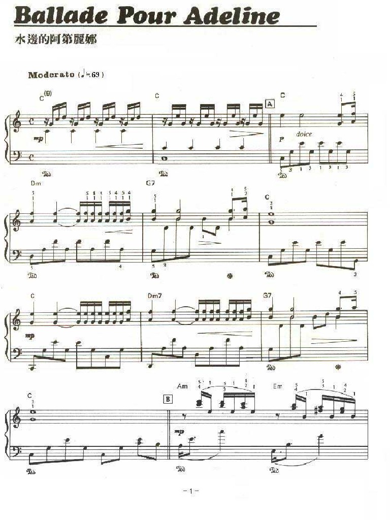 Ballade Pour Adeline Nuty Na Pianino