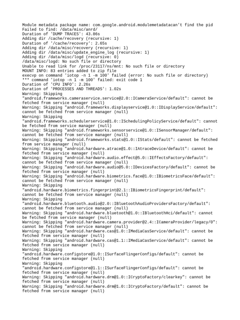 Android Module Metadata Errors Report | PDF | Office Equipment ...