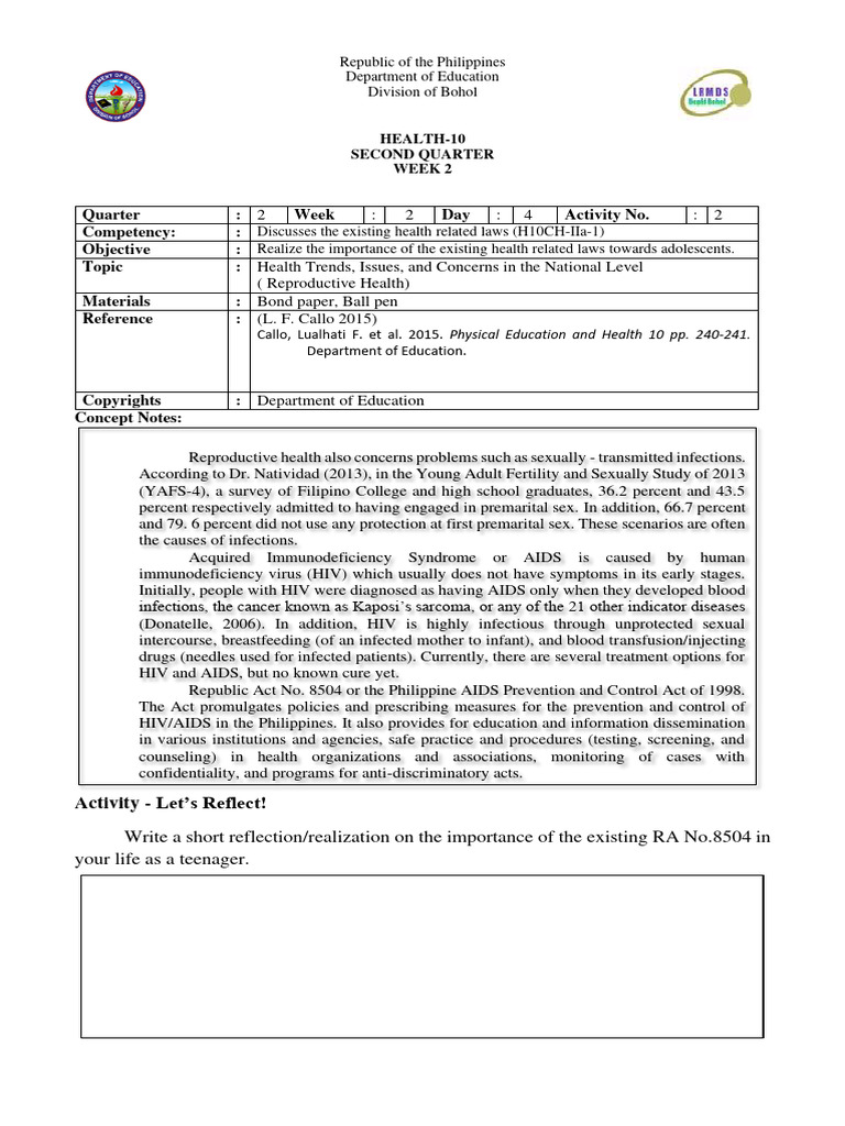 HEALTH 10 - Q2 - WK2-done | PDF | Hiv/Aids | Hiv