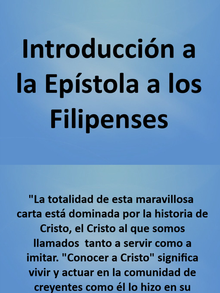 Análisis de la Epístola a los Filipenses | PDF | Epístola a los ...