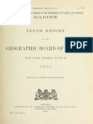 10th Report of Geographical Board of Canada, 1912, PDF, English Language