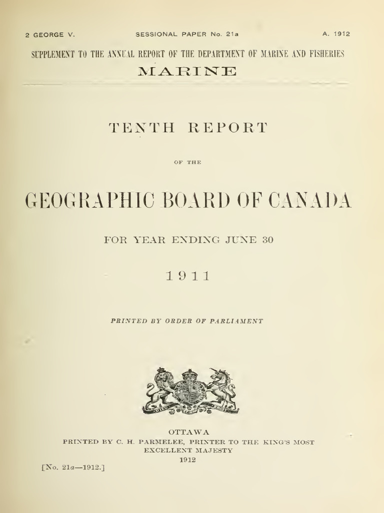 10th Report of Geographical Board of Canada, 1912 | PDF | English Language  | French Language