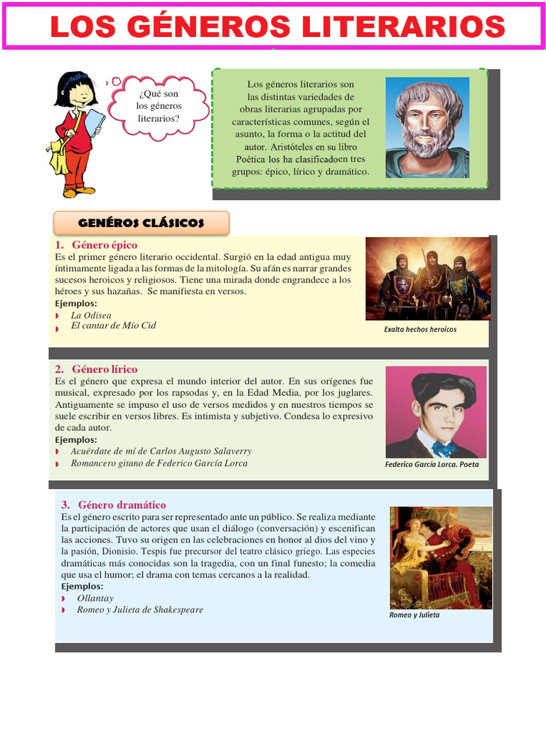 Ejemplos de géneros literarios | PDF | Poesía épica | Tragedia