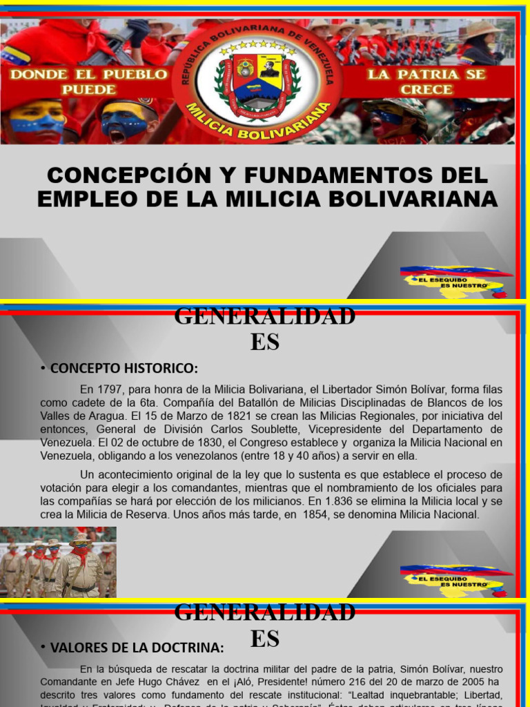Fundamentos de la Milicia Bolivariana | PDF | Venezuela | Militar