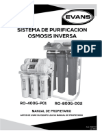 Sistema de Purificacion Osmosis Inversa: RO-400G-P01 RO-800G-D02