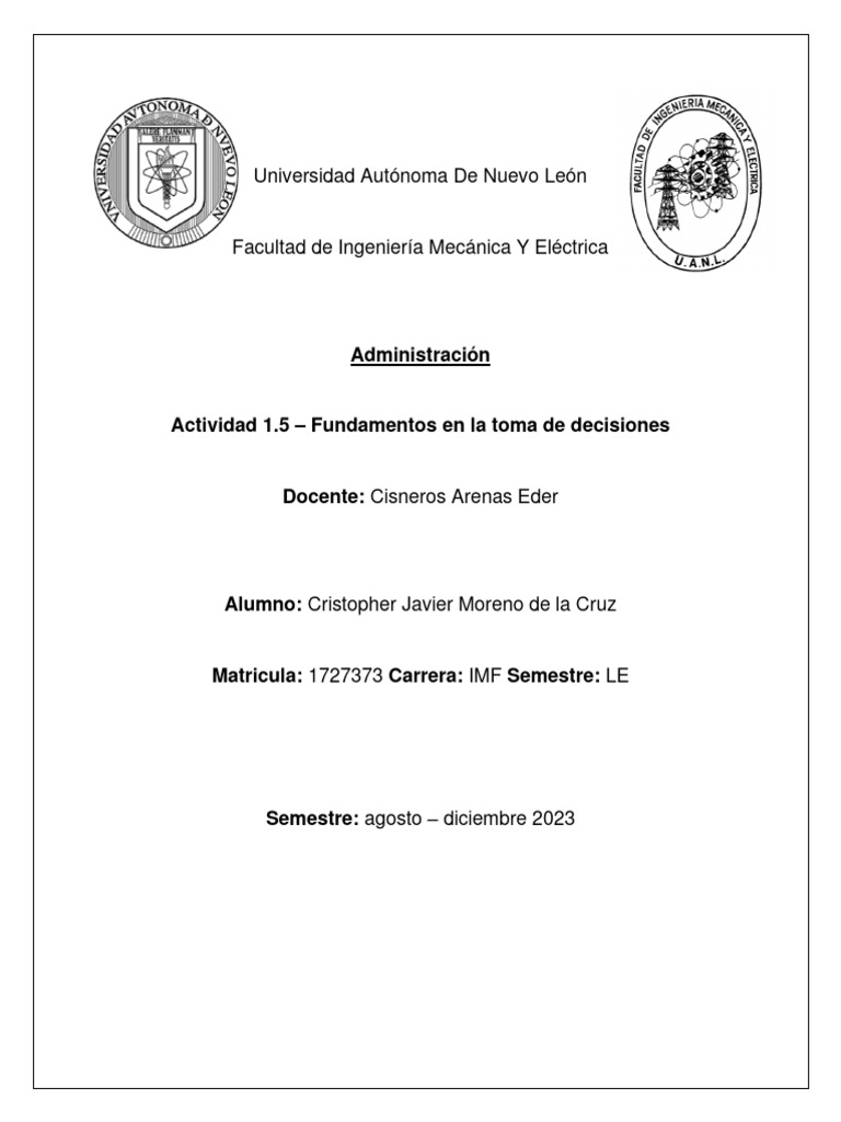 Fundamentos de la Toma de Decisiones | PDF