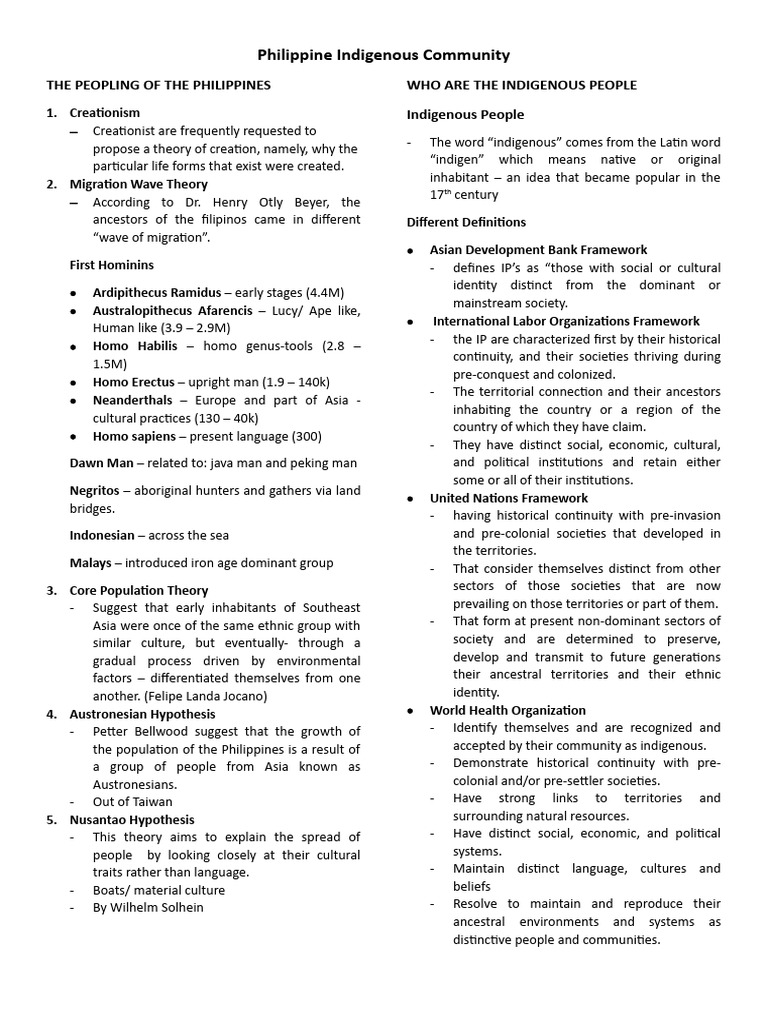 Philippine Indigenous Peoples Overview | PDF | Homo | Southeast Asia