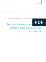 Tema 4. La Importancia de La Gestión en La Ejecución de Proyectos