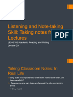 Lecture 2a Listening and Note-Taking Skill - Student