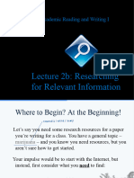 Lecture 2b Researching For Relevant Information - Student