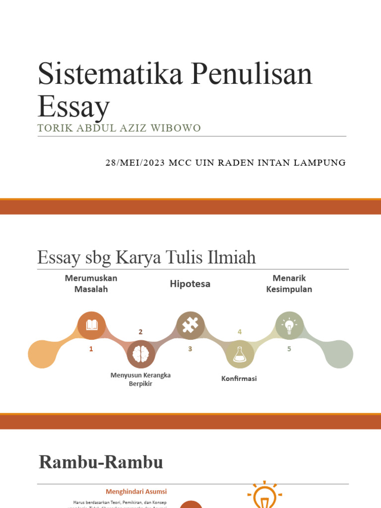 Sistematika Penulisan Essay - Pelatihan MCC UIN Raden Intan Lampung | PDF