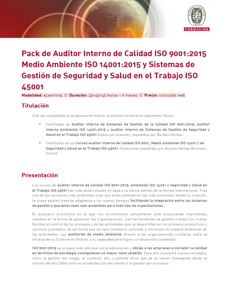 Certificación Trinorma ISO 9001, 14001, 45001 | PDF | Calidad ...