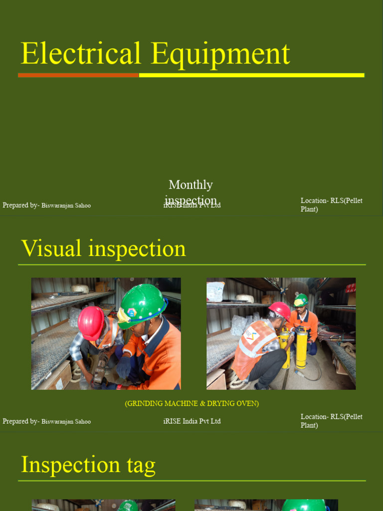 Electrical Equipment Inspection PDF Electricity Tools