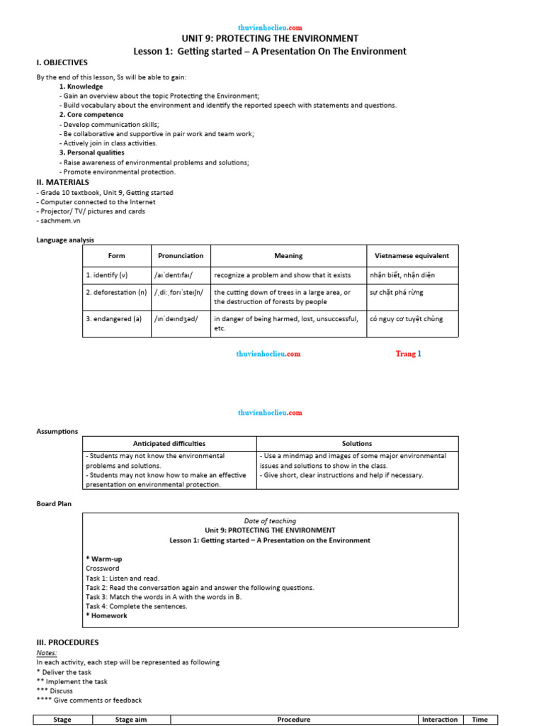 Grade 10 Environmental Lesson | PDF | Stress (Linguistics) | Grammar