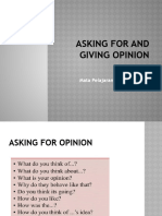 Asking For and Giving Opinion
