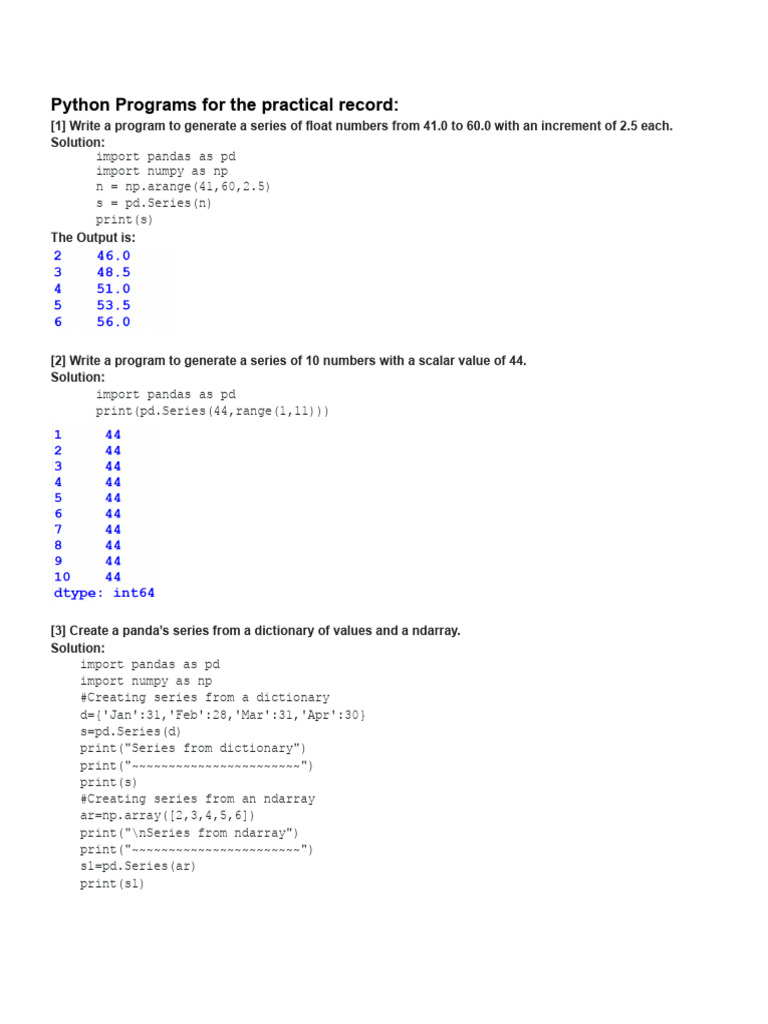 Python Practical Questions | PDF | Chart | Visualization (Graphics)