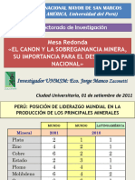 Expo Canon y La Sobreganancia Minera, Su Importancia en El Desarrollo Nacional