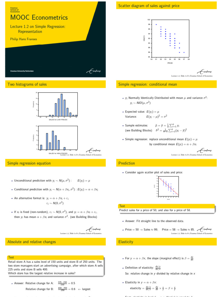 Simple Regression in Econometrics | PDF | Regression Analysis | Variance