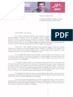 La lettre d'Arnaud Montebourg à François Hollande et Martine Aubry