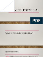 Slovins Formula