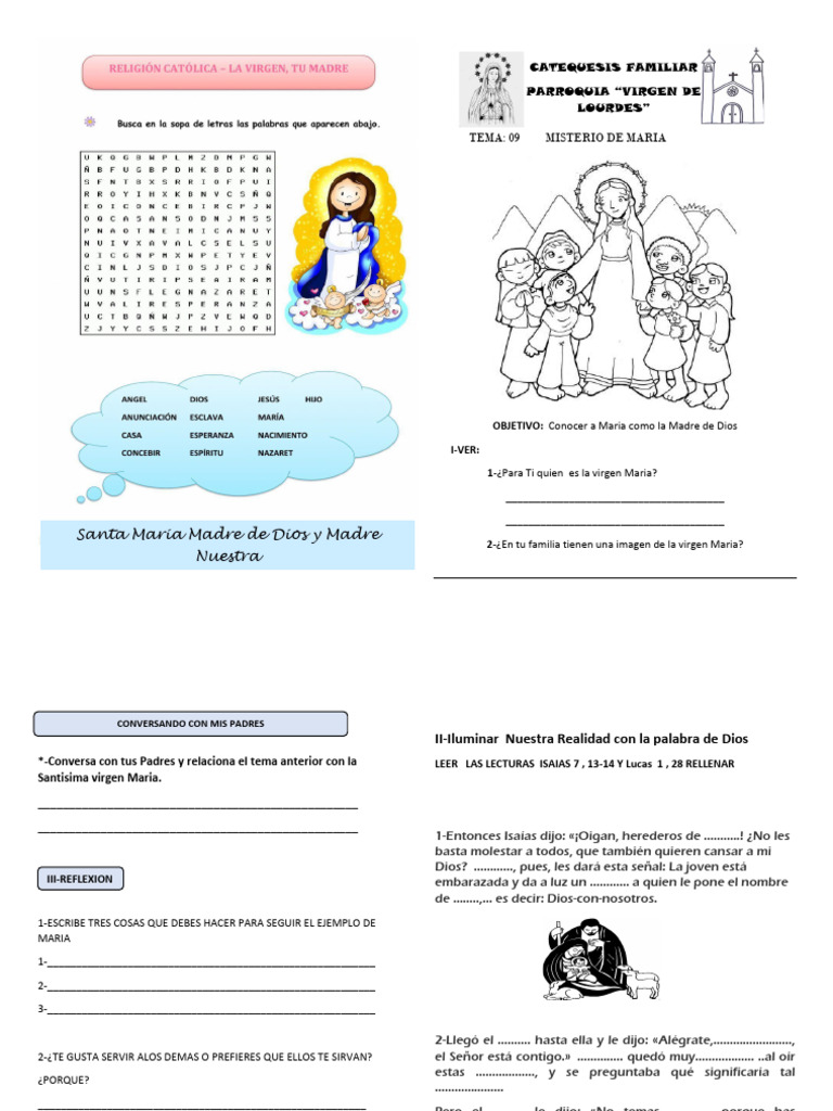 Actividades sobre María para niños | PDF | María, madre de Jesús
